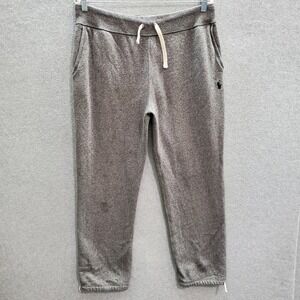 Polo Ralph Lauren Men Activewear Pants Large Gray Jogger Logo Embroidered READ